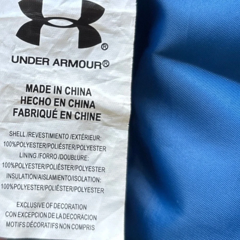 Under Armour Boys ColdGear‎ Blue Puffer Jacket Hooded Zip Youth XL YXL unisex